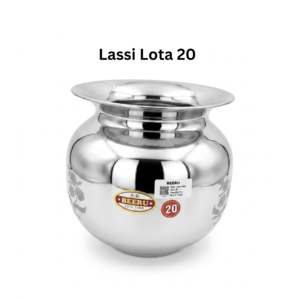 Beeru Lassi Matka Pot (Lota) Maker for Curd, Egg & Cream,Lassi,Milkshake,Butter Milk Mixer/Steel Water Jug Lota with for Summer Drinks Milk,8.8 L Capacity-Color Silver | Lota20