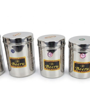 Beeru Stainless Steel Containers Set of 5 | Food Storage Containers| Multipurpose Kitchen Dabba 900ml to 3 L Silver | DD