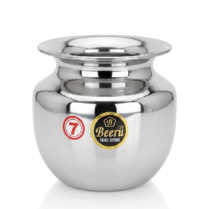 BEERU Stainless Steel Lota with Mirror Finish and Ergonomic Neck Design, Multipurpose ,Size 7, Capacity 350 ml