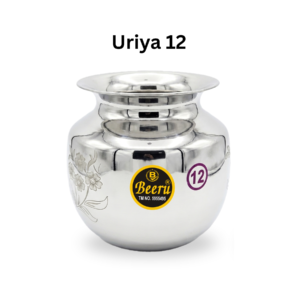 BEERU Heavy Gauge Stainless Steel Lota/Kalash/Milk Pot - 1.9 Litre Silver , Size 12