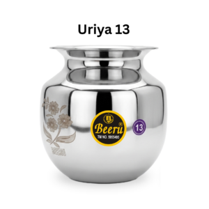 BEERU Stainless Steel Heavy Lota for Pooja and Daily Use, 2.5 L Water Pot, Silver | Durable, Rust-Resistant & Easy to Clean | Traditional Indian Design for Home & Temple Use , Size 13