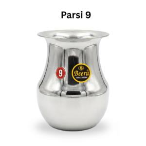 Beeru Stainless Steel Lota 900ml Water Storage, Heavy Duty, Tumbler, for Pooja, Kalash, Medium Silver, Premia, Marriage, Pongal | Parsi 9