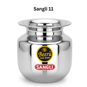 Beeru Heavy Stainless Steel Water Storage Lota/Kalash/Chambu/Tumbler for Pooja/Pongal/Marriage/Karvachauth (Design - Sangli)(Weight 320 Gram, Big Size - 1.5 L, Silver), Sangli size 11