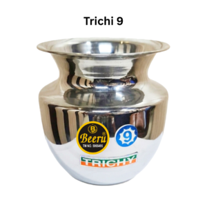 BEERU Stainless Steel Lota | Mirror Finish | Ergonomic Neck Design | Multipurpose Lota | Chambu | Tumbler for Puja | Marriage | Karwachauth | Medium – 900 ml , Trichi 9