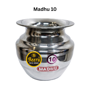 Beeru Glossy Stainless Steel Heavy Designer Lota 1 L (Silver) , Madhu Size10