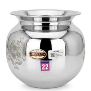 Beeru Steel Lassi Matka Pot (Lota), 13 L, Multi-Purpose | LassiLota22