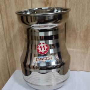 Beeru Stainless Steel Water Storage Parsi Lota | Kalash | Chambu | Tumbler for Pooja | Pongal | Marriage | Silver Large (320ML) | Parsi 11