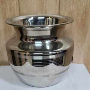 BEERU Stainless Steel Lota | Mirror Finish | Ergonomic Neck Design | Multipurpose Lota | Kalash | Chambu | Tumbler for Puja | Marriage | Karwachauth | Large – 1 L , Trichi 10