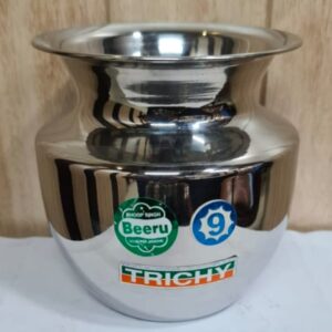 BEERU Stainless Steel Lota | Mirror Finish | Ergonomic Neck Design | Multipurpose Lota | Chambu | Tumbler for Puja | Marriage | Karwachauth | Medium – 900 ml , Trichi 9