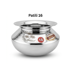 Stainless steel patili, size 16