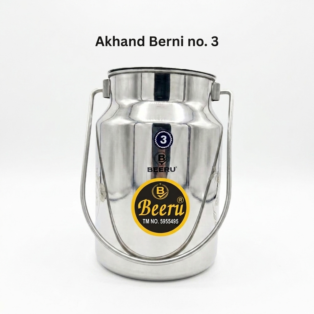 Beeru stainless steel akhand berni - Without joint, size 3